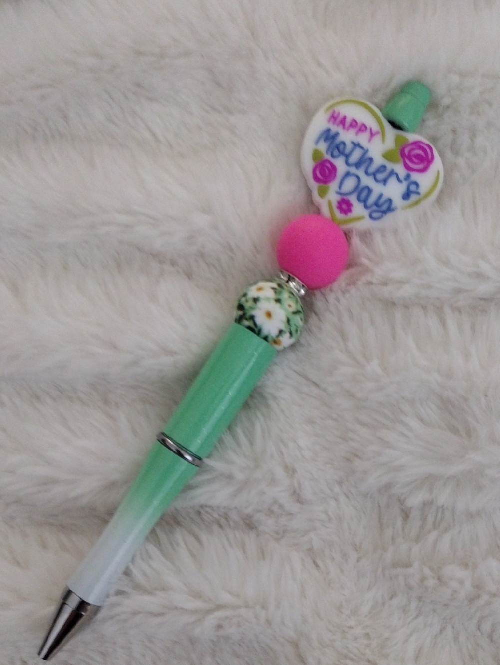 Mint Green and Pink Mother's Day Decorative Ballpoint Pen
